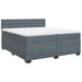 Pat box spring cu saltea, gri închis, 200x200 cm, catifea - WALTI WALTI