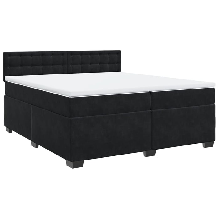 Pat box spring cu saltea, negru, 200x200 cm, catifea - WALTI WALTI