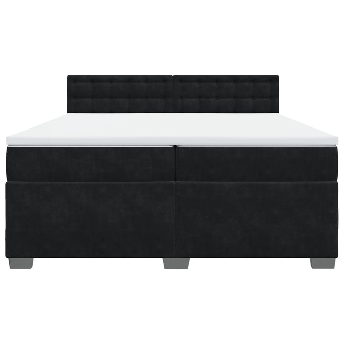 Pat box spring cu saltea, negru, 200x200 cm, catifea - WALTI WALTI
