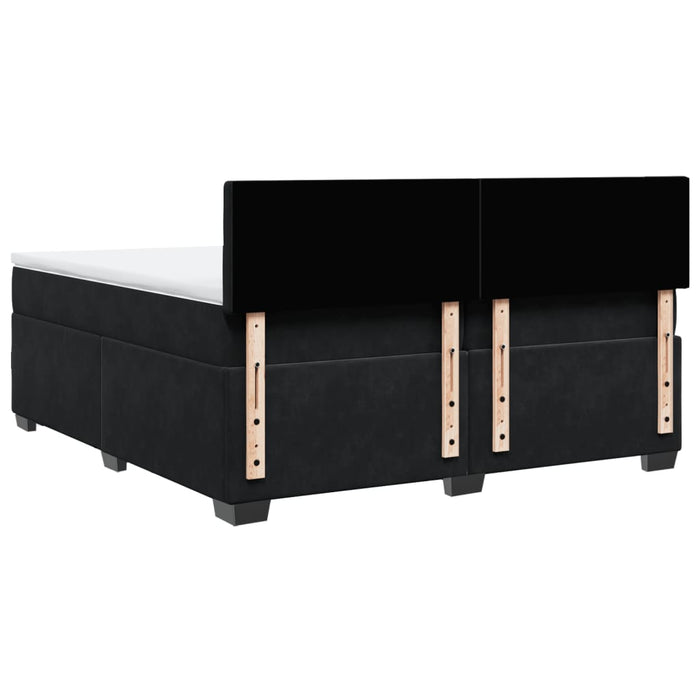 Pat box spring cu saltea, negru, 200x200 cm, catifea - WALTI WALTI