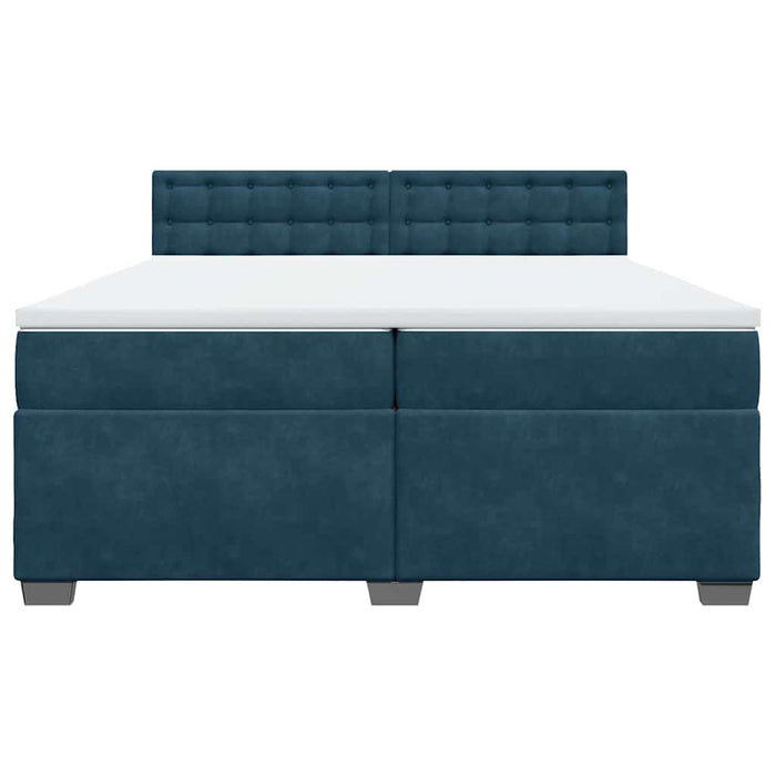 Pat box spring cu saltea, albastru, 200x200 cm, catifea - WALTI WALTI