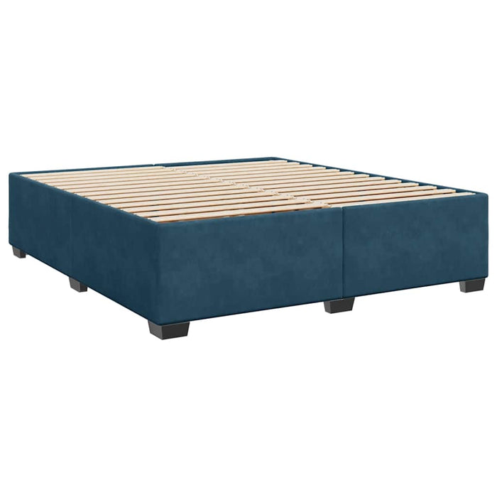 Pat box spring cu saltea, albastru, 200x200 cm, catifea - WALTI WALTI