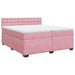 Pat box spring cu saltea, roz, 200x200 cm, catifea - WALTI WALTI