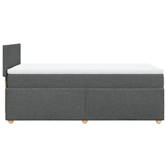 Pat box spring cu saltea, gri închis, 80x200 cm, textil WALTI