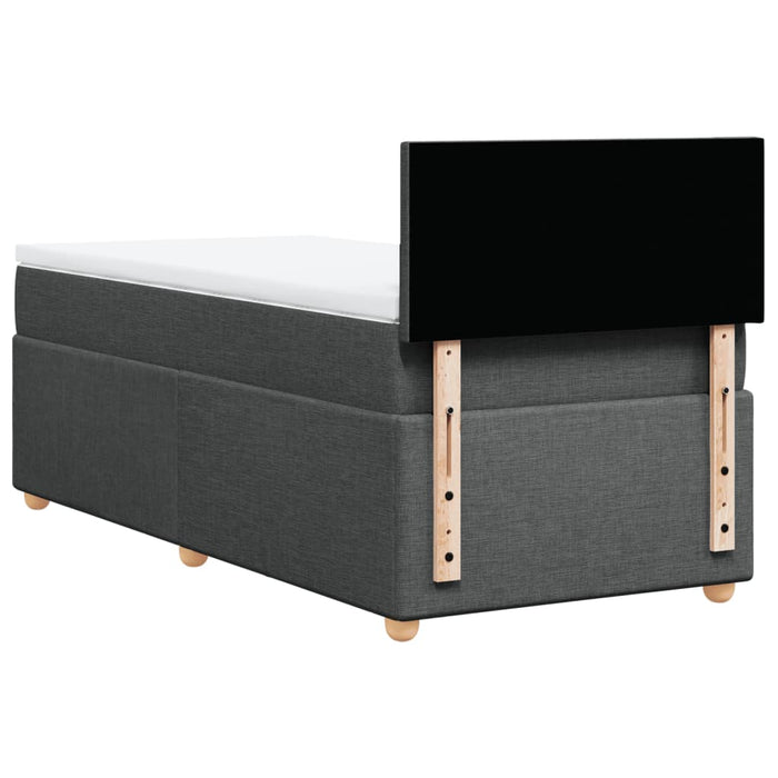 Pat box spring cu saltea, gri închis, 80x200 cm, textil WALTI