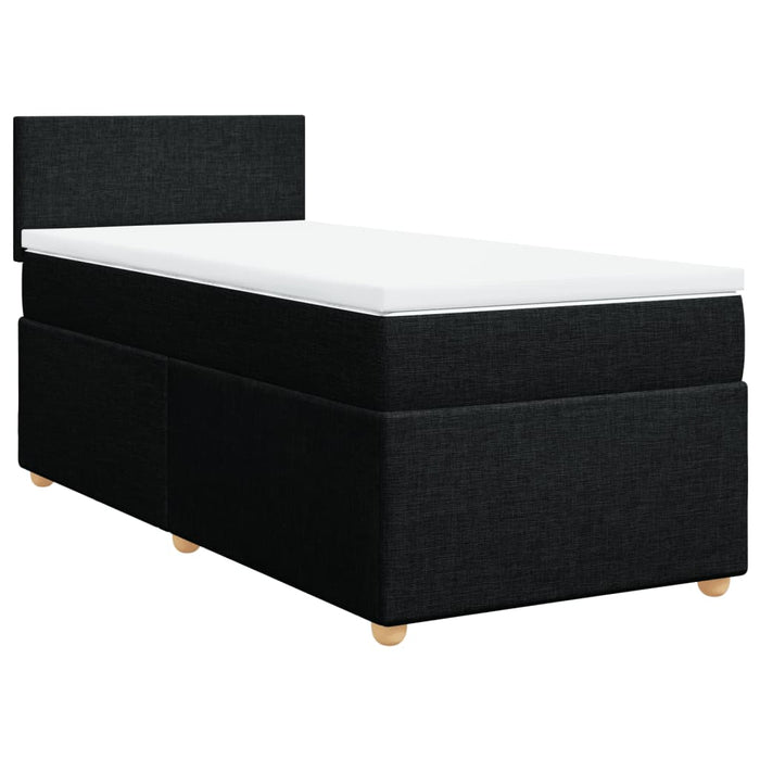 Pat box spring cu saltea, negru, 80x200 cm, textil - WALTI WALTI