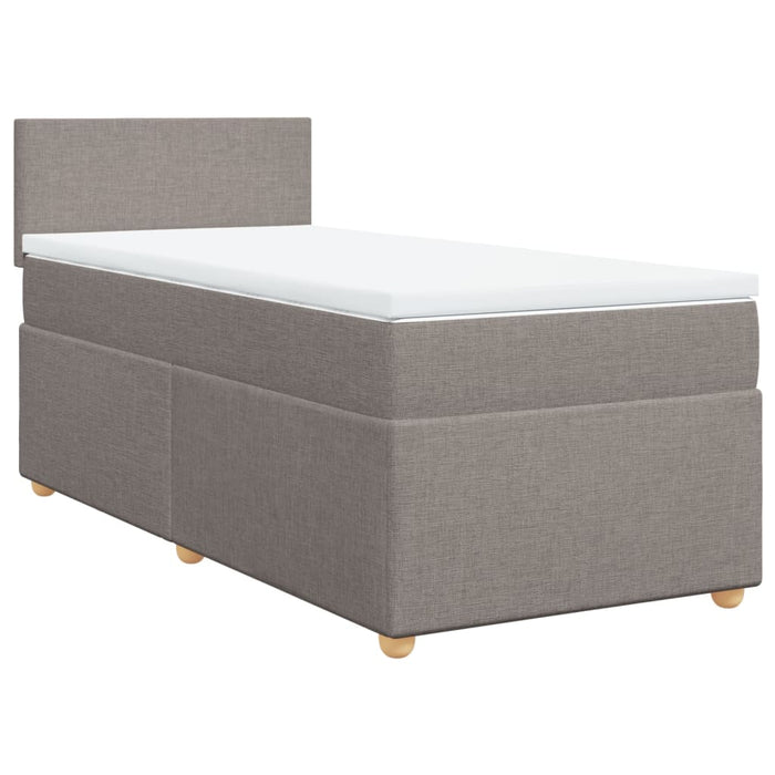 Pat box spring cu saltea, gri taupe, 80x200 cm, textil - WALTI WALTI