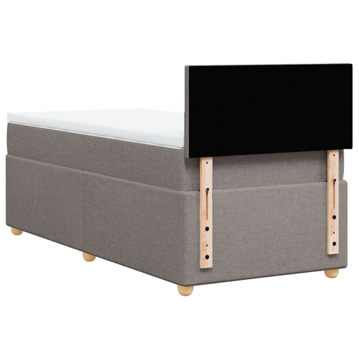 Pat box spring cu saltea, gri taupe, 80x200 cm, textil - WALTI WALTI