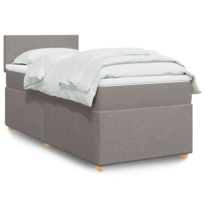 Pat box spring cu saltea, gri taupe, 80x200 cm, textil - WALTI WALTI