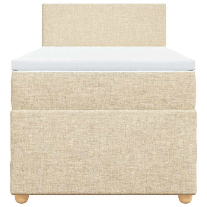 Pat box spring cu saltea, crem, 80x200 cm, textil - WALTI WALTI
