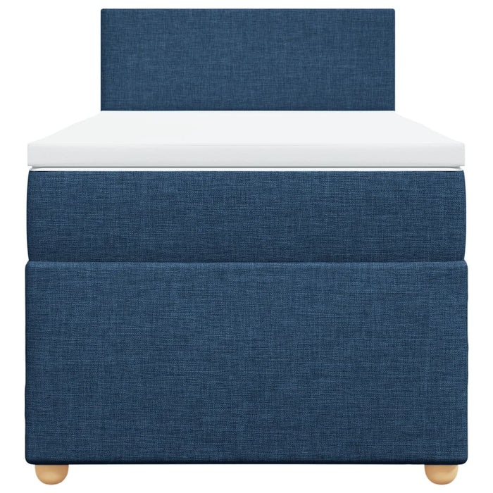 Pat box spring cu saltea, albastru, 80x200 cm, textil - WALTI WALTI