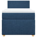Pat box spring cu saltea, albastru, 80x200 cm, textil - WALTI WALTI