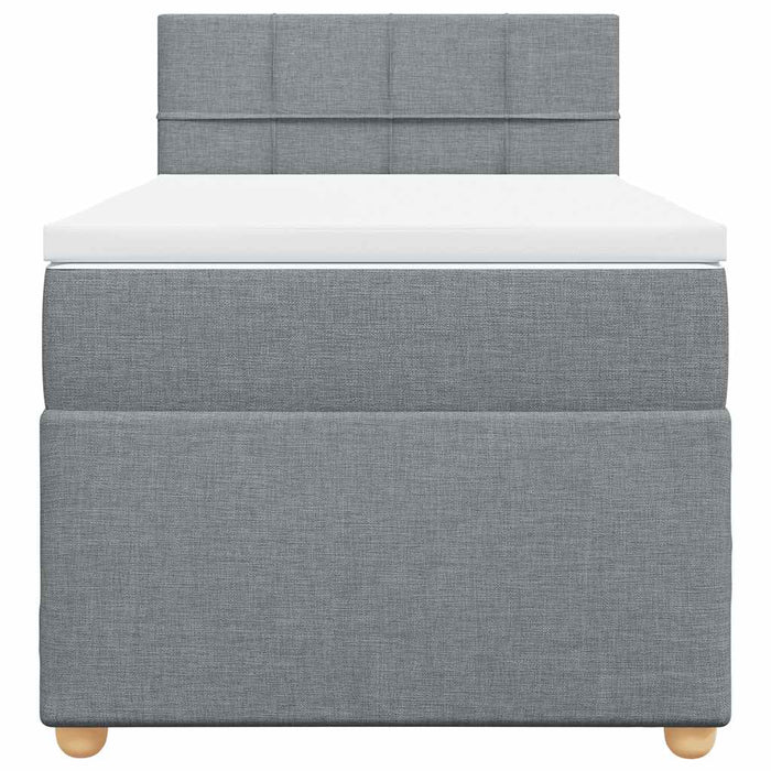Pat continental cu saltea, gri deschis, 80x200 cm, textil - WALTI WALTI