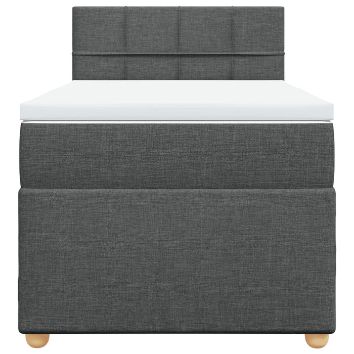 Pat box spring cu saltea, gri închis, 80x200 cm, textil - WALTI WALTI