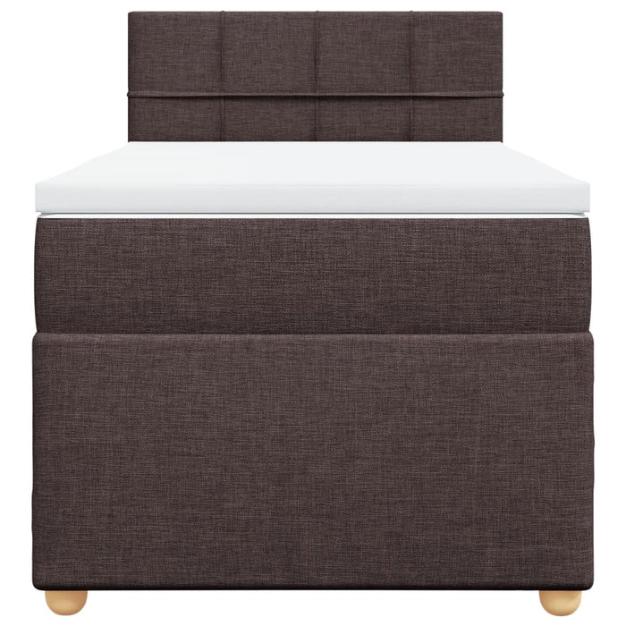 Pat box spring cu saltea, maro închis, 80x200 cm, textil - WALTI WALTI