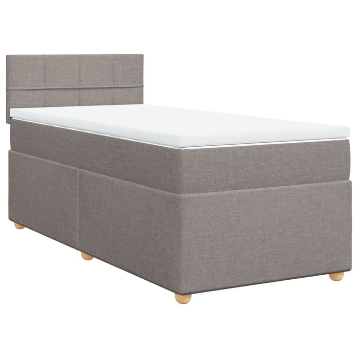Pat box spring cu saltea, gri taupe, 80x200 cm, textil - WALTI WALTI