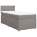 Pat box spring cu saltea, gri taupe, 80x200 cm, textil - WALTI WALTI