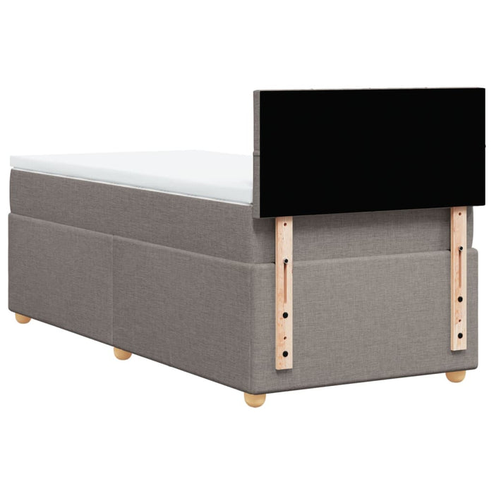 Pat box spring cu saltea, gri taupe, 80x200 cm, textil - WALTI WALTI