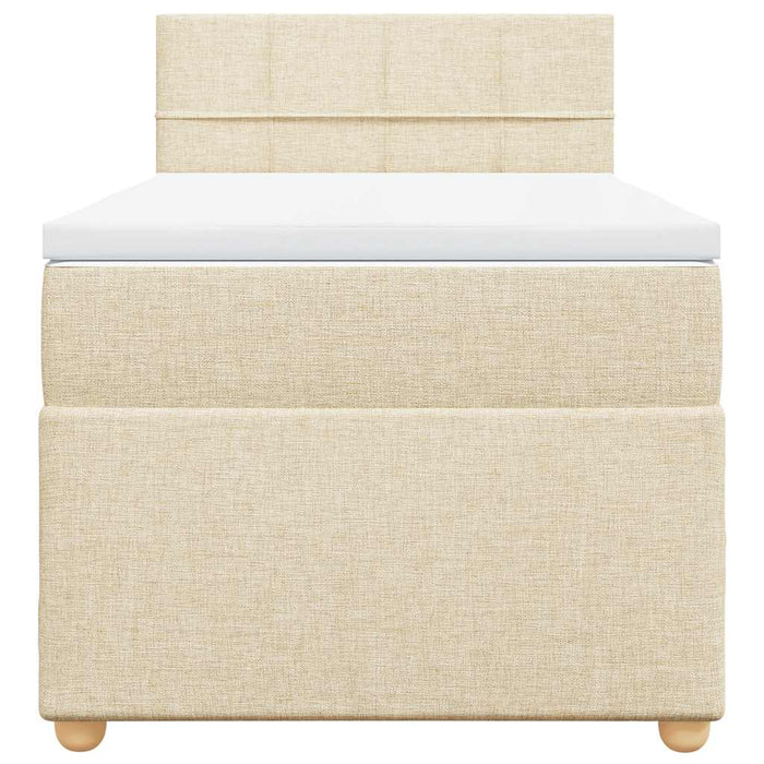 Pat box spring cu saltea, crem, 80x200 cm, textil - WALTI WALTI