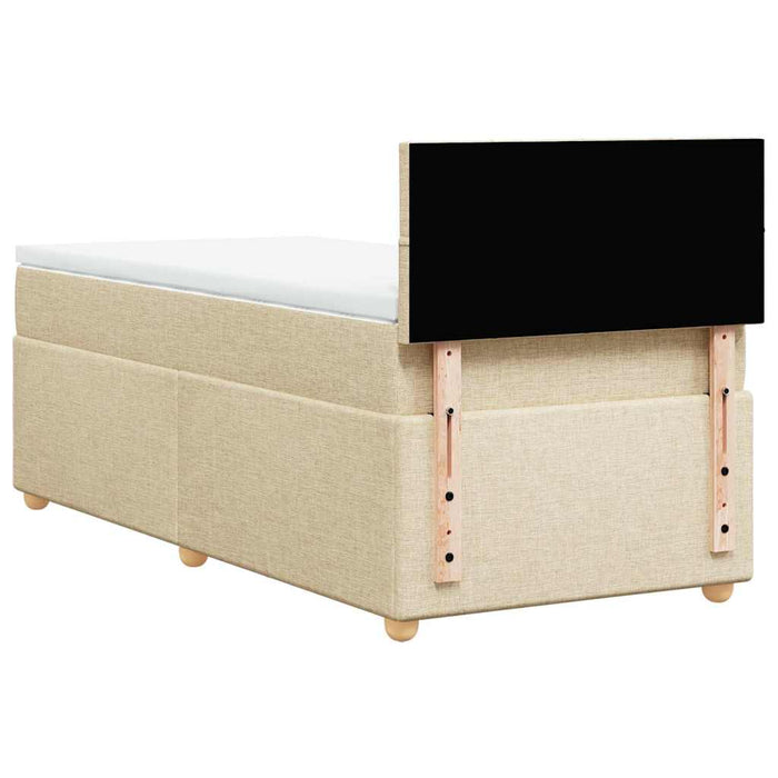 Pat box spring cu saltea, crem, 80x200 cm, textil - WALTI WALTI