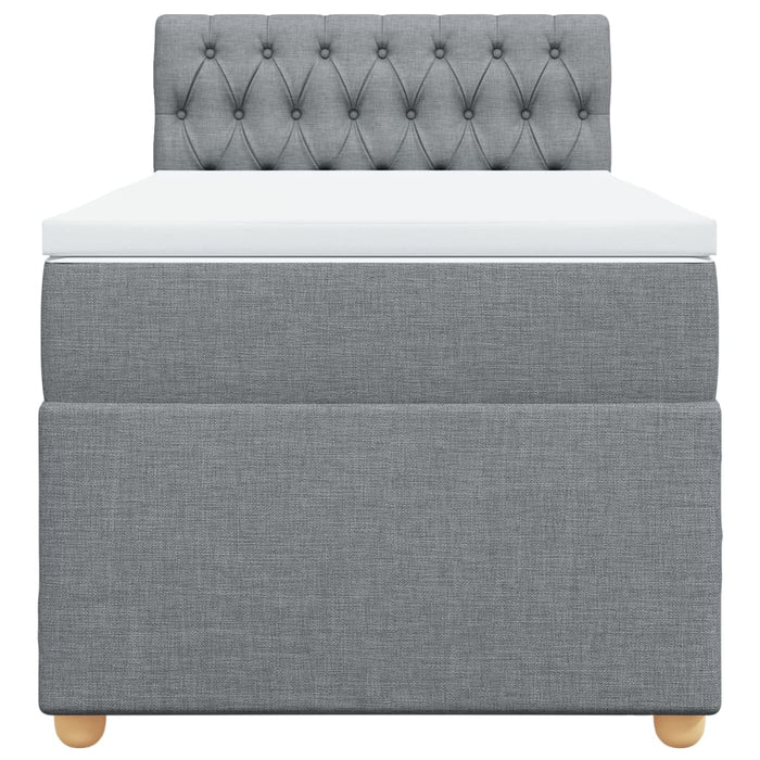 Pat continental cu saltea, gri deschis, 80x200 cm, textil - WALTI WALTI