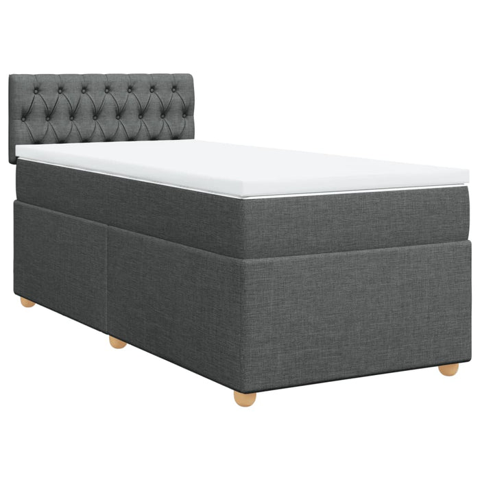 Pat box spring cu saltea, gri închis, 80x200 cm, textil - WALTI WALTI