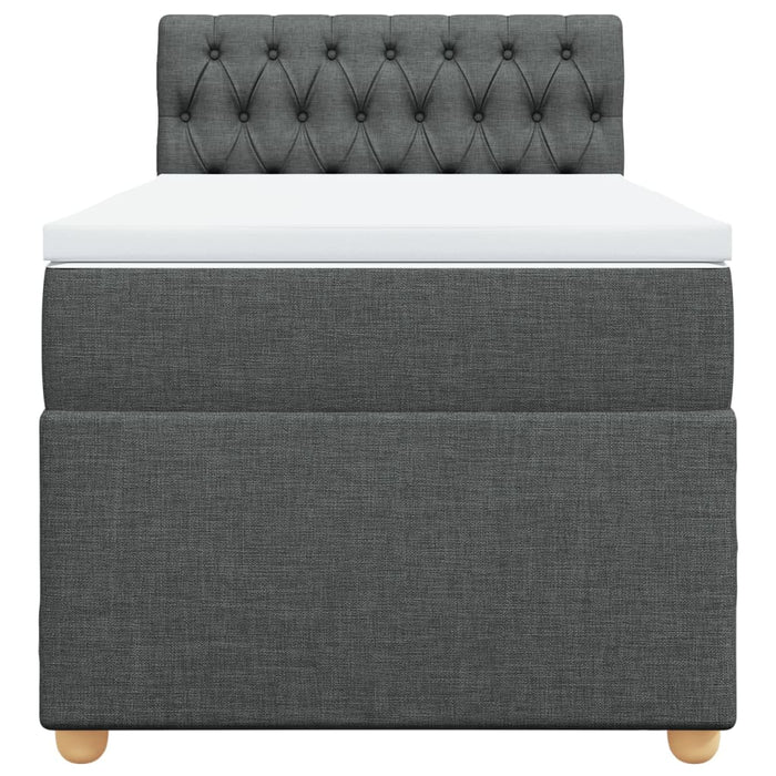 Pat box spring cu saltea, gri închis, 80x200 cm, textil - WALTI WALTI