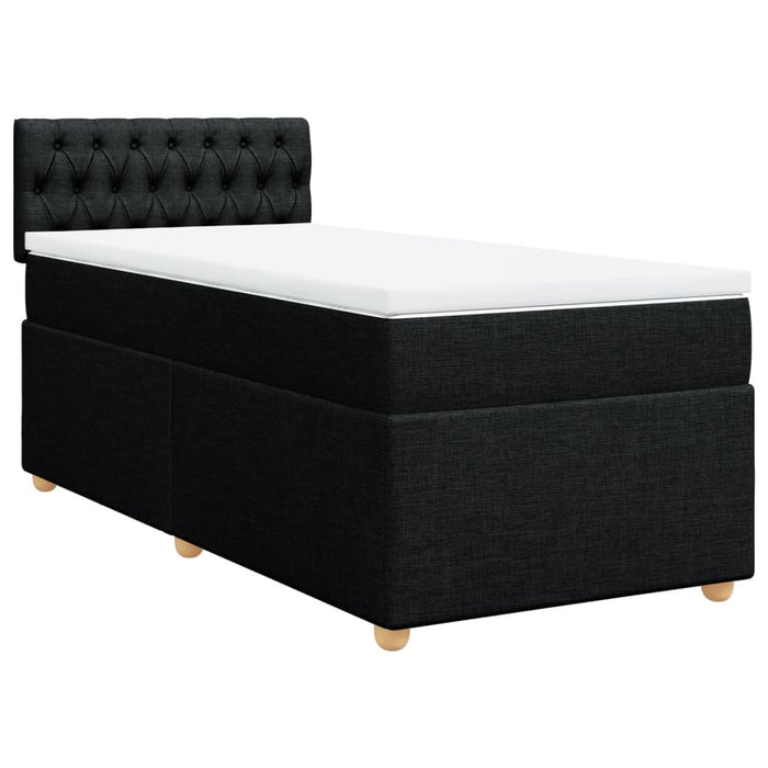 Pat box spring cu saltea, negru, 80x200 cm, textil - WALTI WALTI