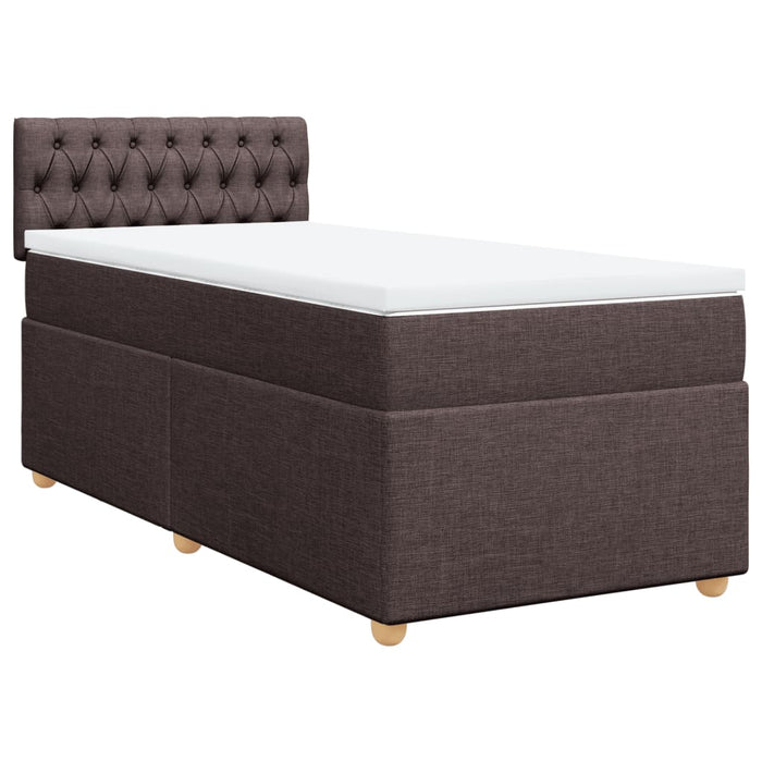 Pat box spring cu saltea, maro închis, 80x200 cm, textil - WALTI WALTI