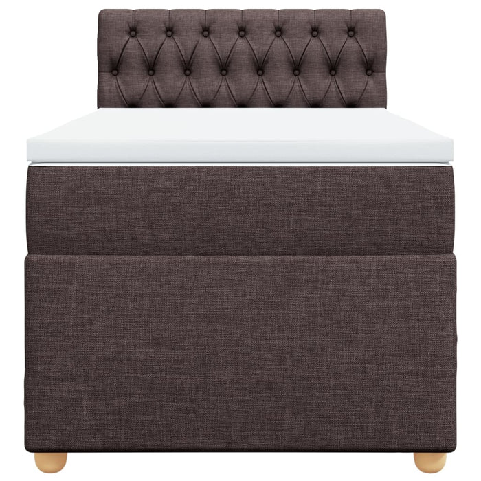 Pat box spring cu saltea, maro închis, 80x200 cm, textil - WALTI WALTI