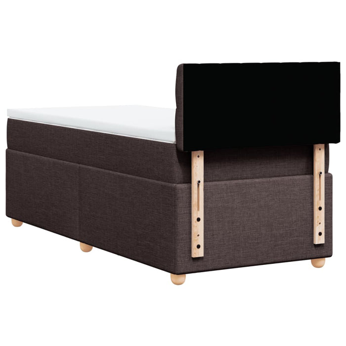 Pat box spring cu saltea, maro închis, 80x200 cm, textil - WALTI WALTI