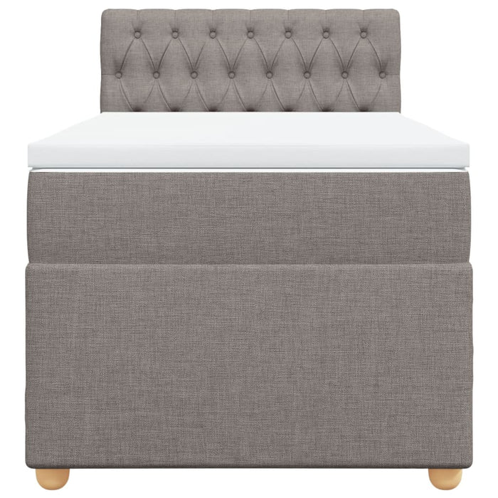 Pat box spring cu saltea, gri taupe, 80x200 cm, textil - WALTI WALTI