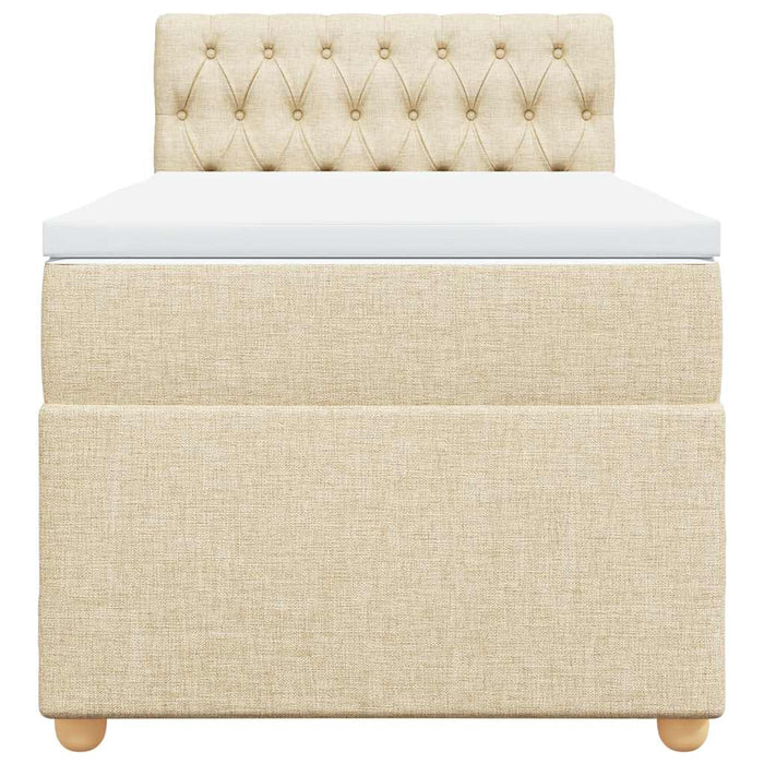 Pat box spring cu saltea, crem, 80x200 cm, textil - WALTI WALTI