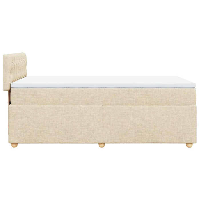 Pat box spring cu saltea, crem, 80x200 cm, textil - WALTI WALTI