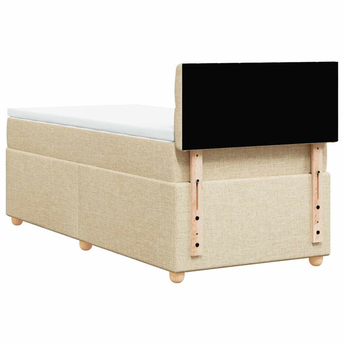 Pat box spring cu saltea, crem, 80x200 cm, textil - WALTI WALTI