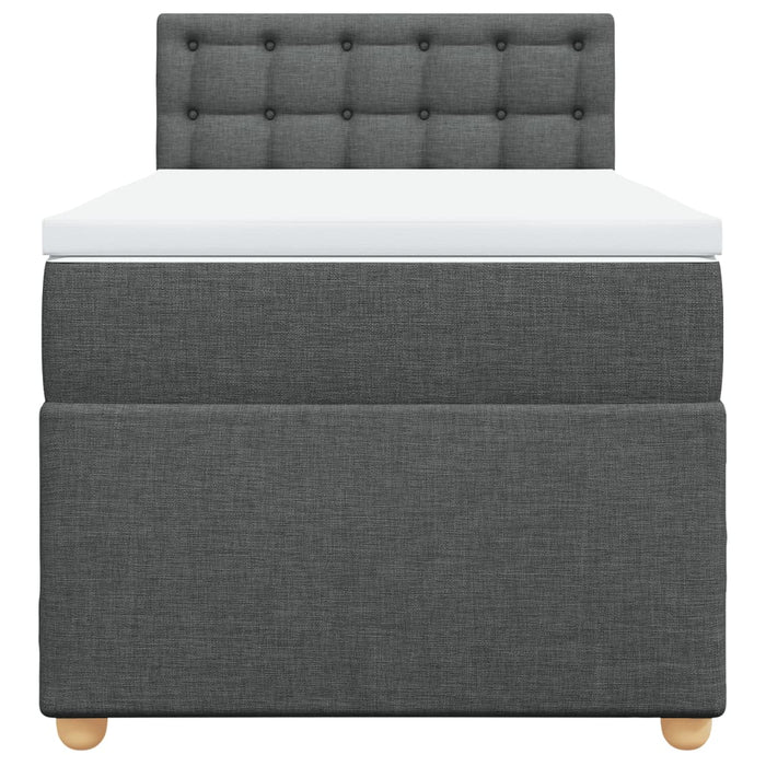 Pat box spring cu saltea, gri închis, 80x200 cm, textil WALTI