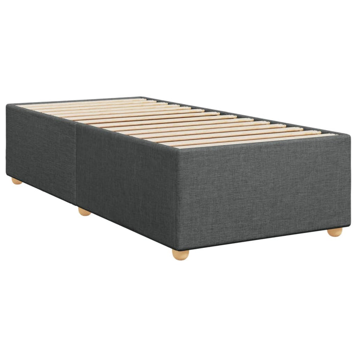 Pat box spring cu saltea, gri închis, 80x200 cm, textil WALTI