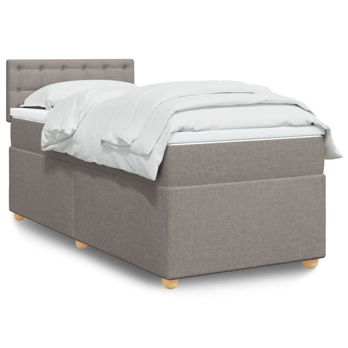 Pat box spring cu saltea, gri taupe, 80x200 cm, textil - WALTI WALTI
