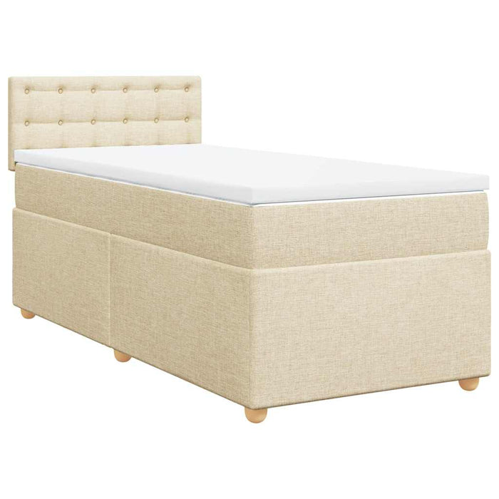 Pat box spring cu saltea, crem, 80x200 cm, textil - WALTI WALTI