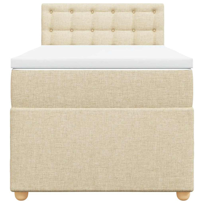 Pat box spring cu saltea, crem, 80x200 cm, textil - WALTI WALTI