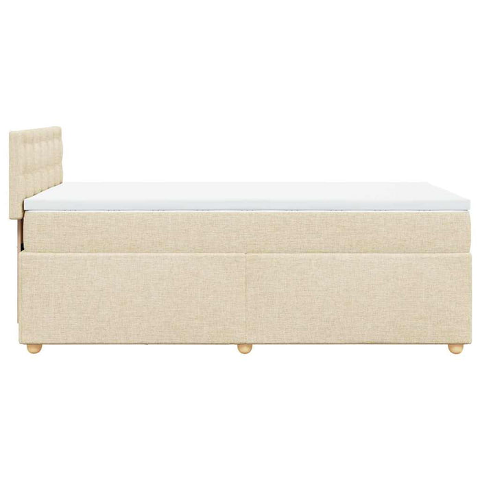 Pat box spring cu saltea, crem, 80x200 cm, textil - WALTI WALTI