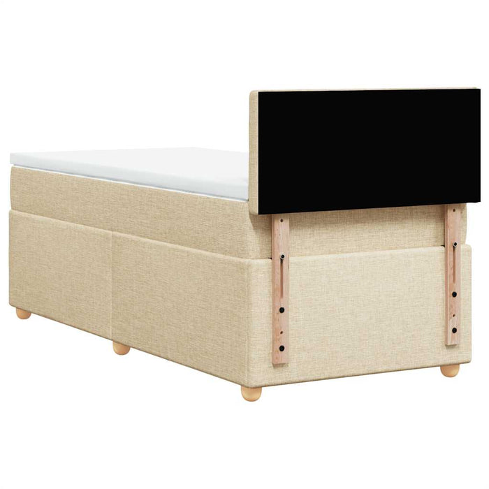 Pat box spring cu saltea, crem, 80x200 cm, textil - WALTI WALTI