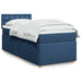Pat box spring cu saltea, albastru, 80x200 cm, textil - WALTI WALTI