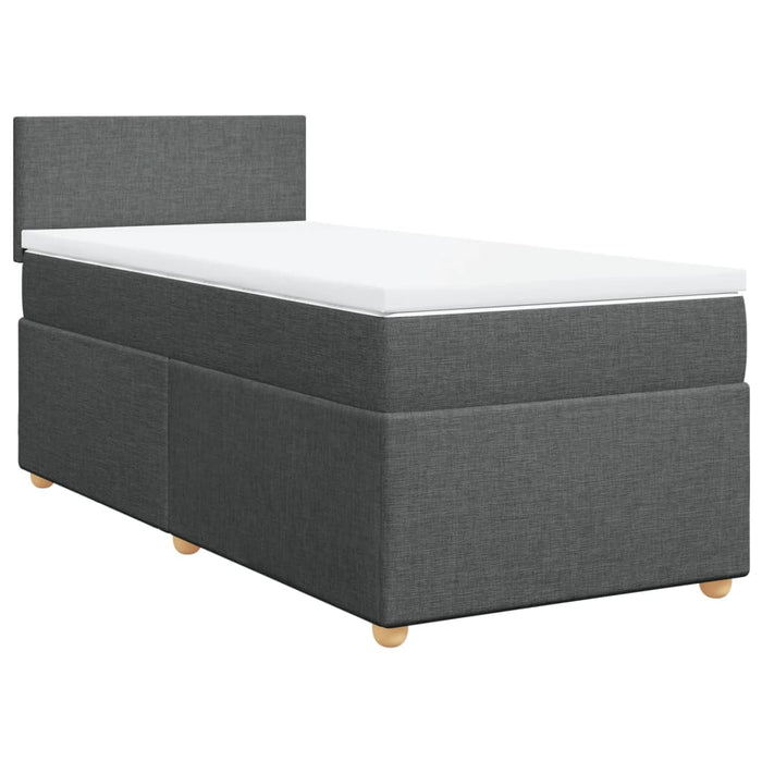 Pat box spring cu saltea, gri închis, 90x190 cm, textil - WALTI WALTI