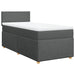 Pat box spring cu saltea, gri închis, 90x190 cm, textil - WALTI WALTI