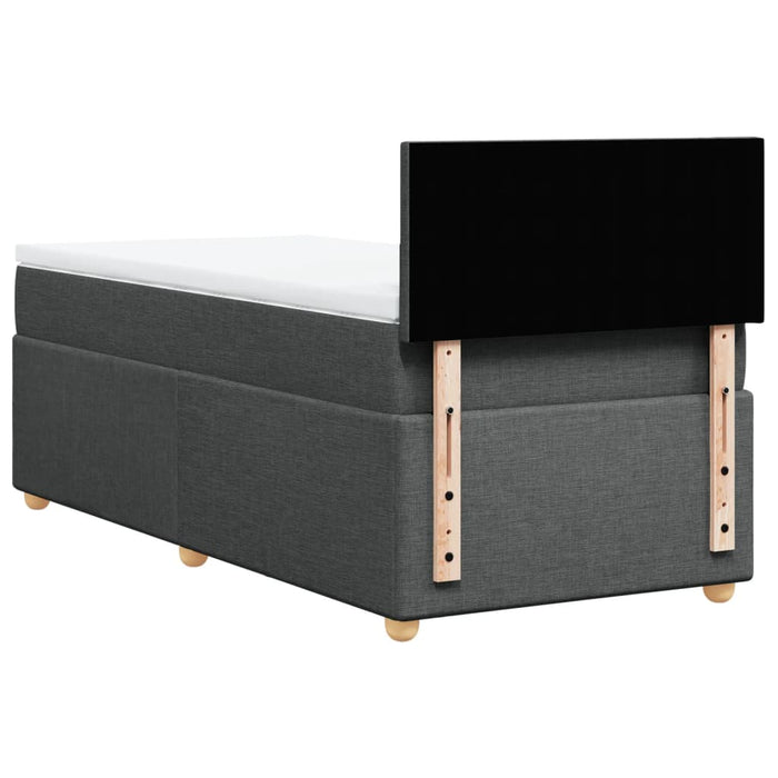 Pat box spring cu saltea, gri închis, 90x190 cm, textil - WALTI WALTI