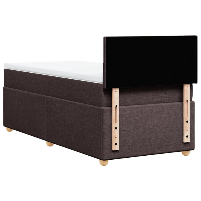 Pat box spring cu saltea, maro închis, 90x190 cm, textil WALTI