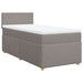 Pat box spring cu saltea, gri taupe, 90x190 cm, textil - WALTI WALTI