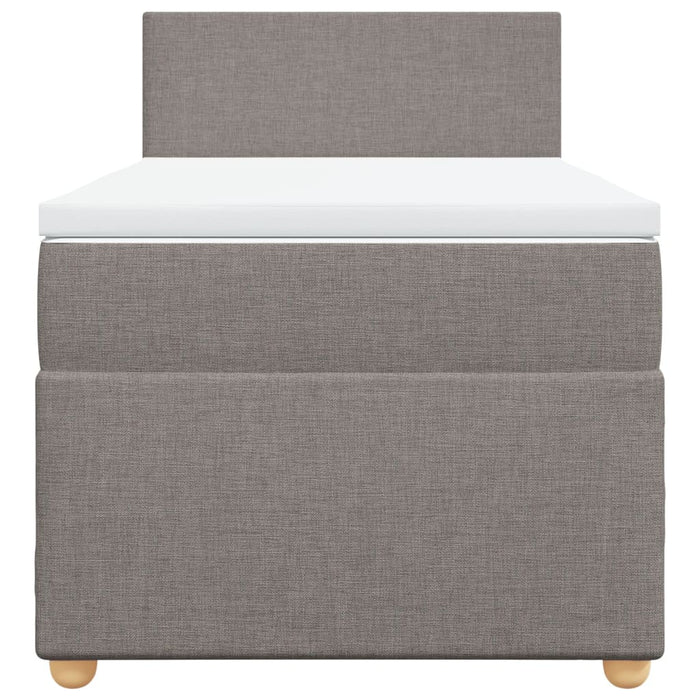 Pat box spring cu saltea, gri taupe, 90x190 cm, textil - WALTI WALTI