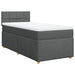 Pat box spring cu saltea, gri închis, 90x190 cm, textil - WALTI WALTI